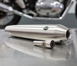 S&S Tapered Cone Mufflers - Race Only - Royal Enfield® Interceptor 650 Twins 8 S&S Tapered Cone Mufflers - Race Only - Royal Enfield® Interceptor 650 Twins -High Note Perfor Mance S SSlip on RE650TwinPic1