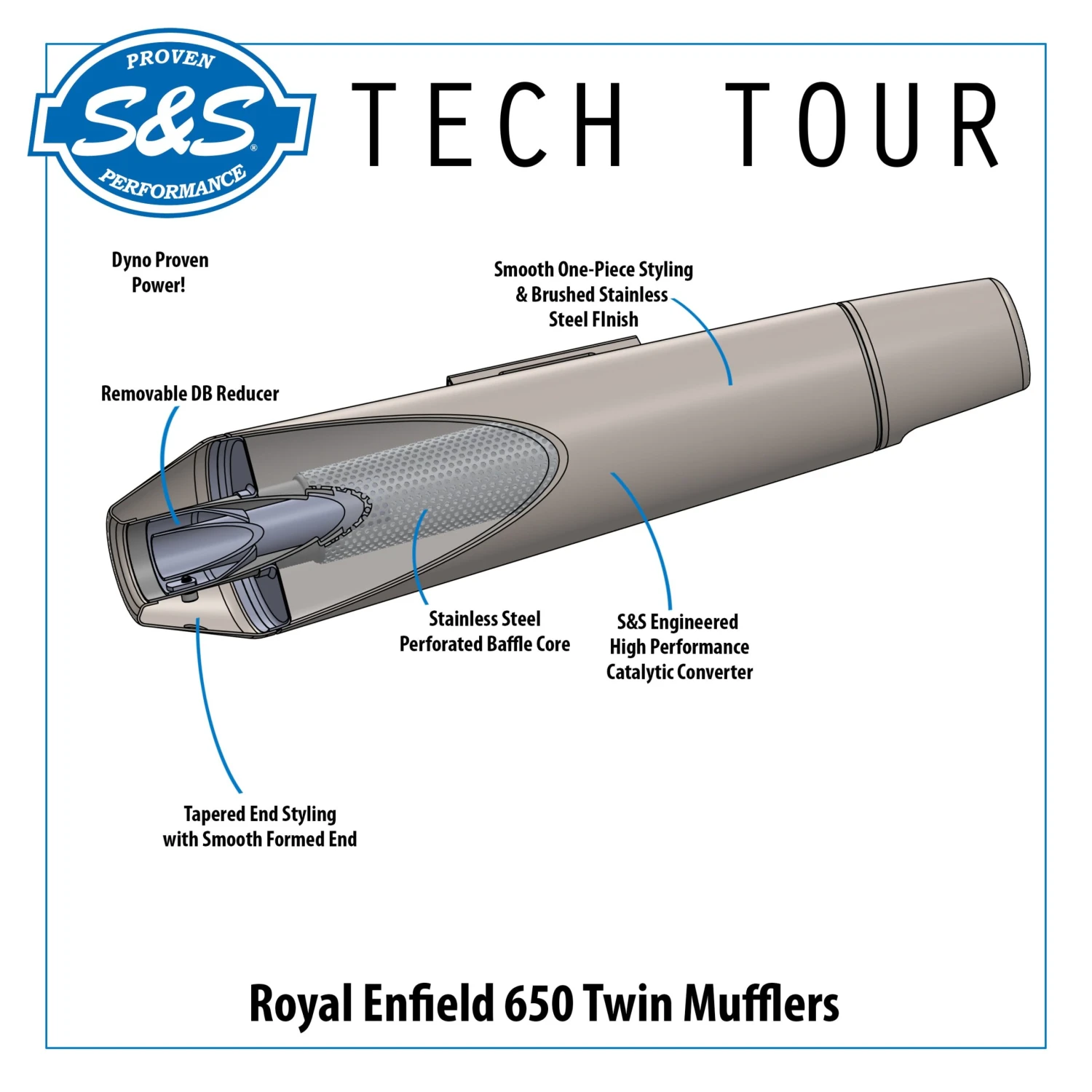 S&S Tapered Cone Mufflers - Race Only - Royal Enfield® Interceptor 650 Twins 5 S&S Tapered Cone Mufflers - Race Only - Royal Enfield® Interceptor 650 Twins - Image 5