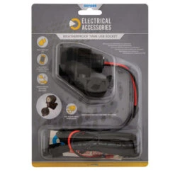 Oxford Weatherproof Dual Port USB Charger (12V 2Amph)