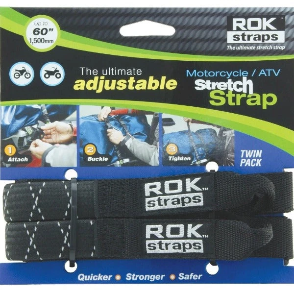 ROK Straps HD 25mm Adjustable - Black Reflective 1 ROK Straps HD 25mm Adjustable - Black Reflective
